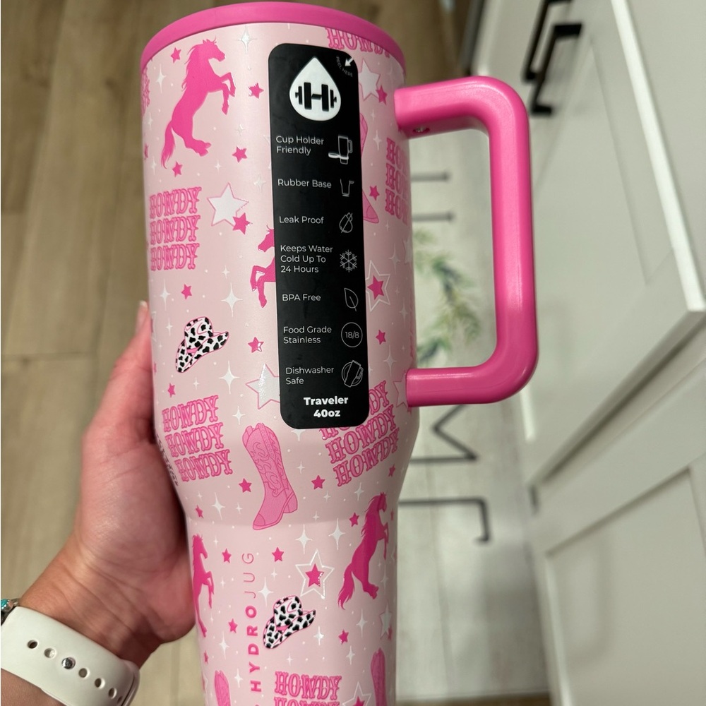 HydroJug Pink Horse Print Tumbler